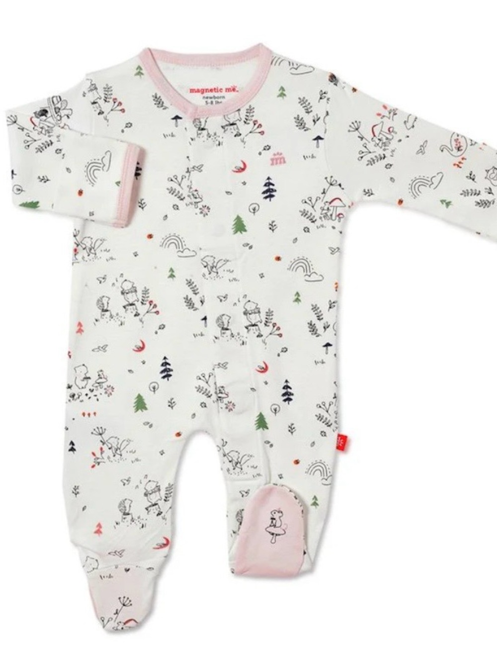 Magnetic me baby girl 9-12 months forest friends footie pj
